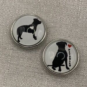 PITBULL - Snap Button Charms - Set of 2 - 18mm/20mm